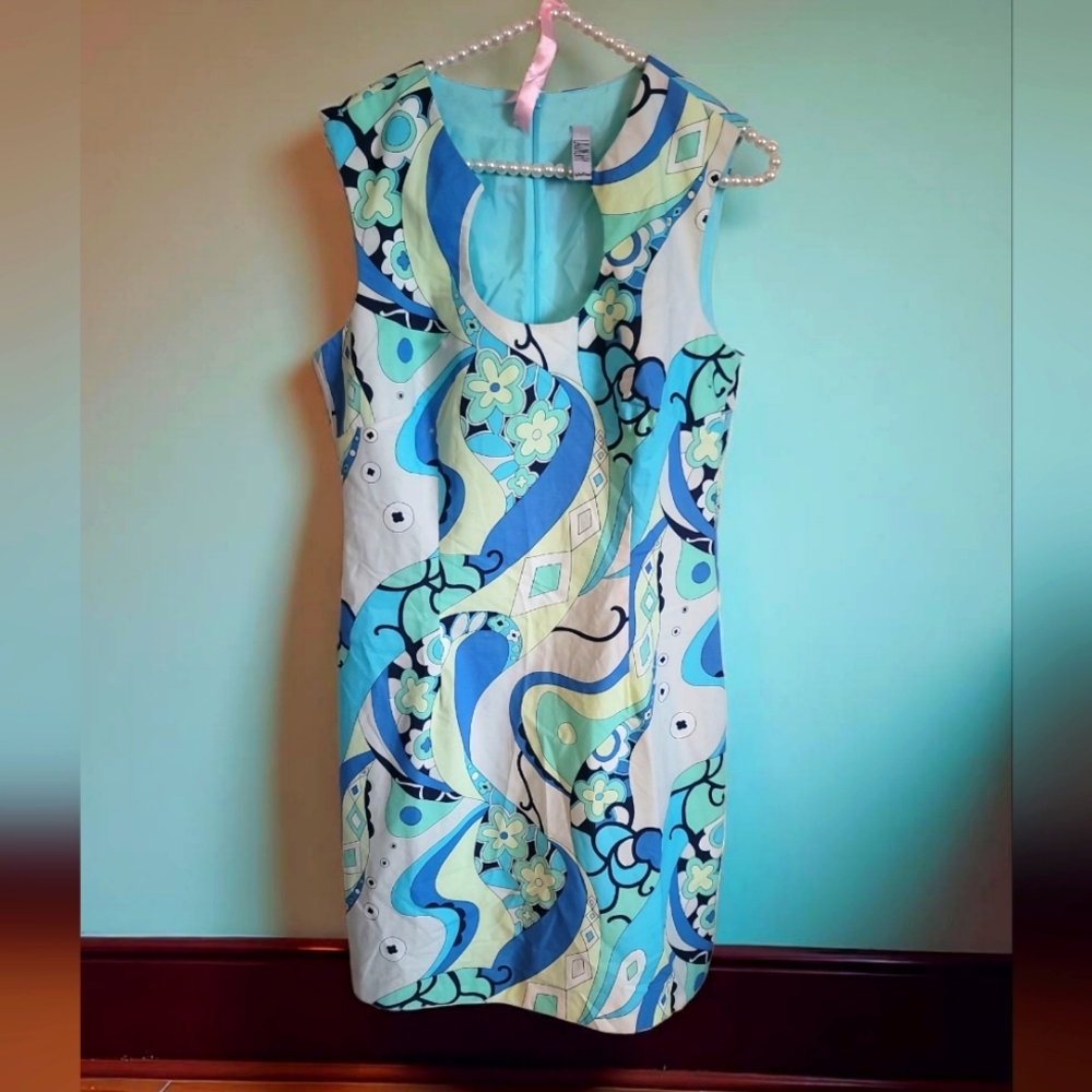Laundry by Shelli Segal VTG NWOT  Mod Sheath Sleeveless Dress